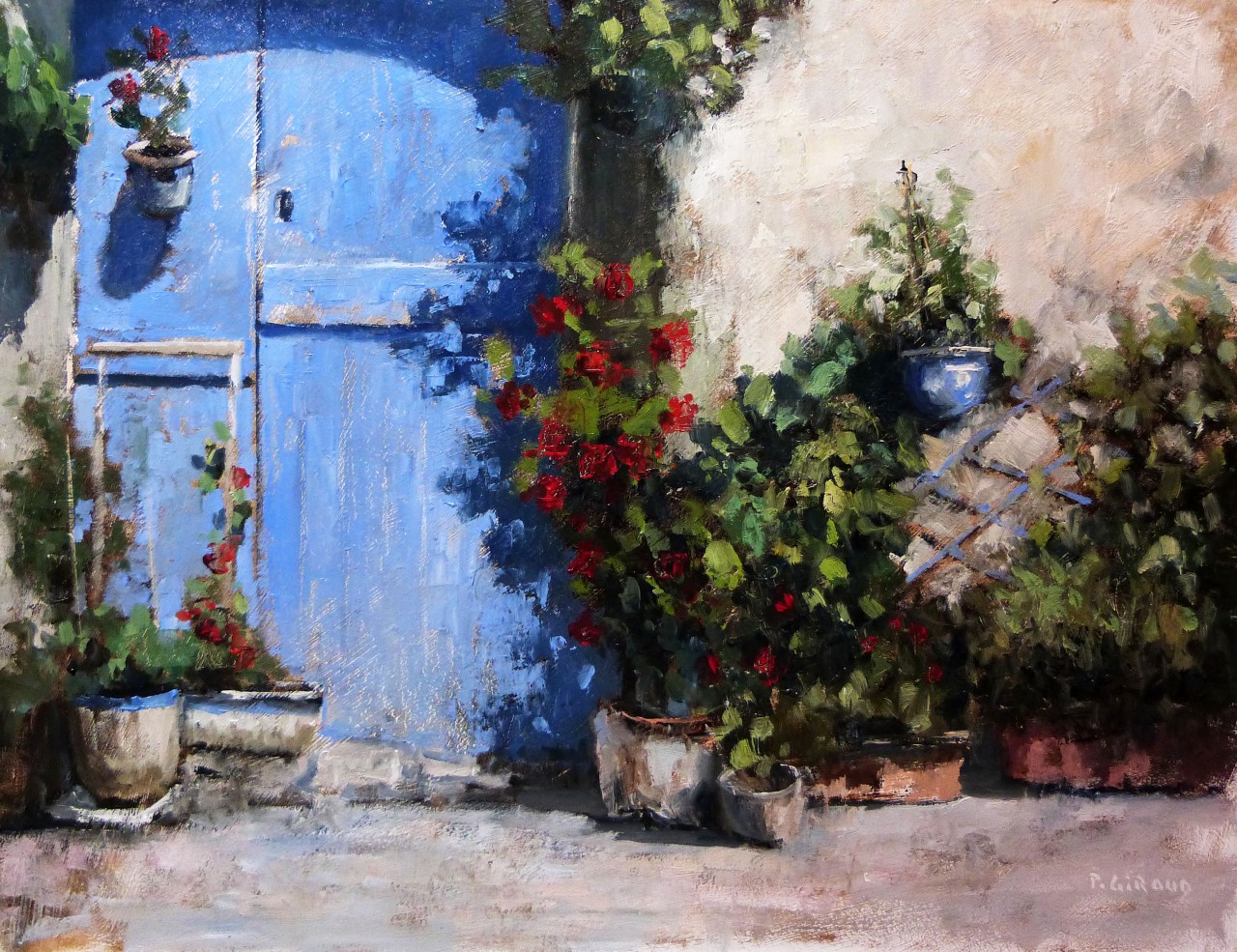 Peinture : Géraniums 
