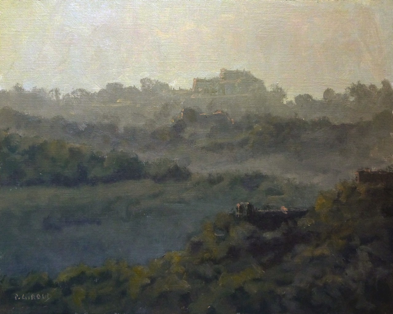 Peinture : Brume vers Sisteron 