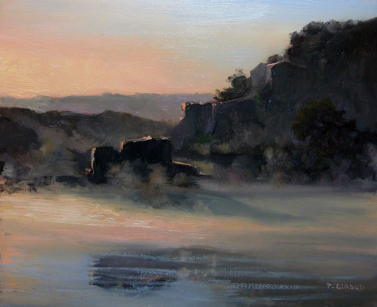 Peinture : Brume sur la Durance 