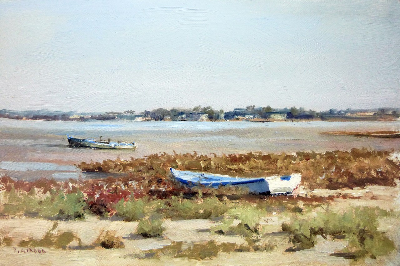 Peinture : Barque Bleue 