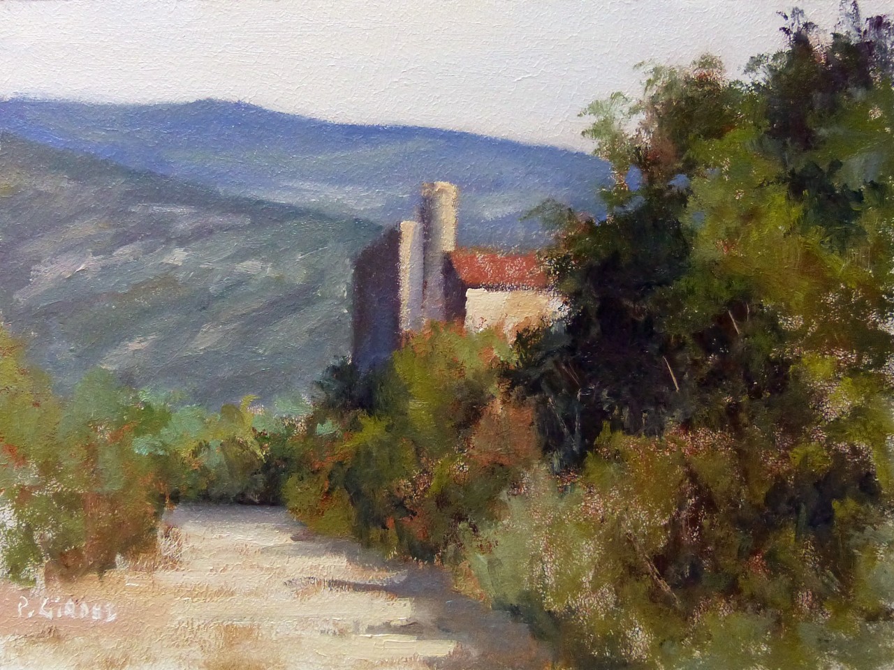 Peinture : Chemin vers Sisteron 
