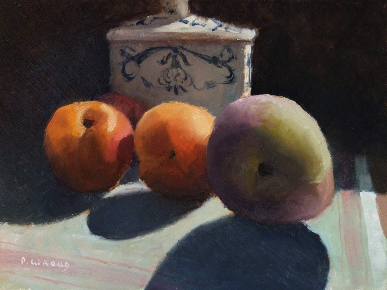 Peinture : Pêche et Abricots