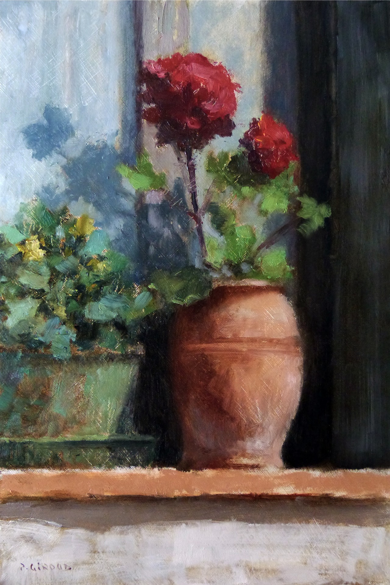 Peinture : Géraniums 