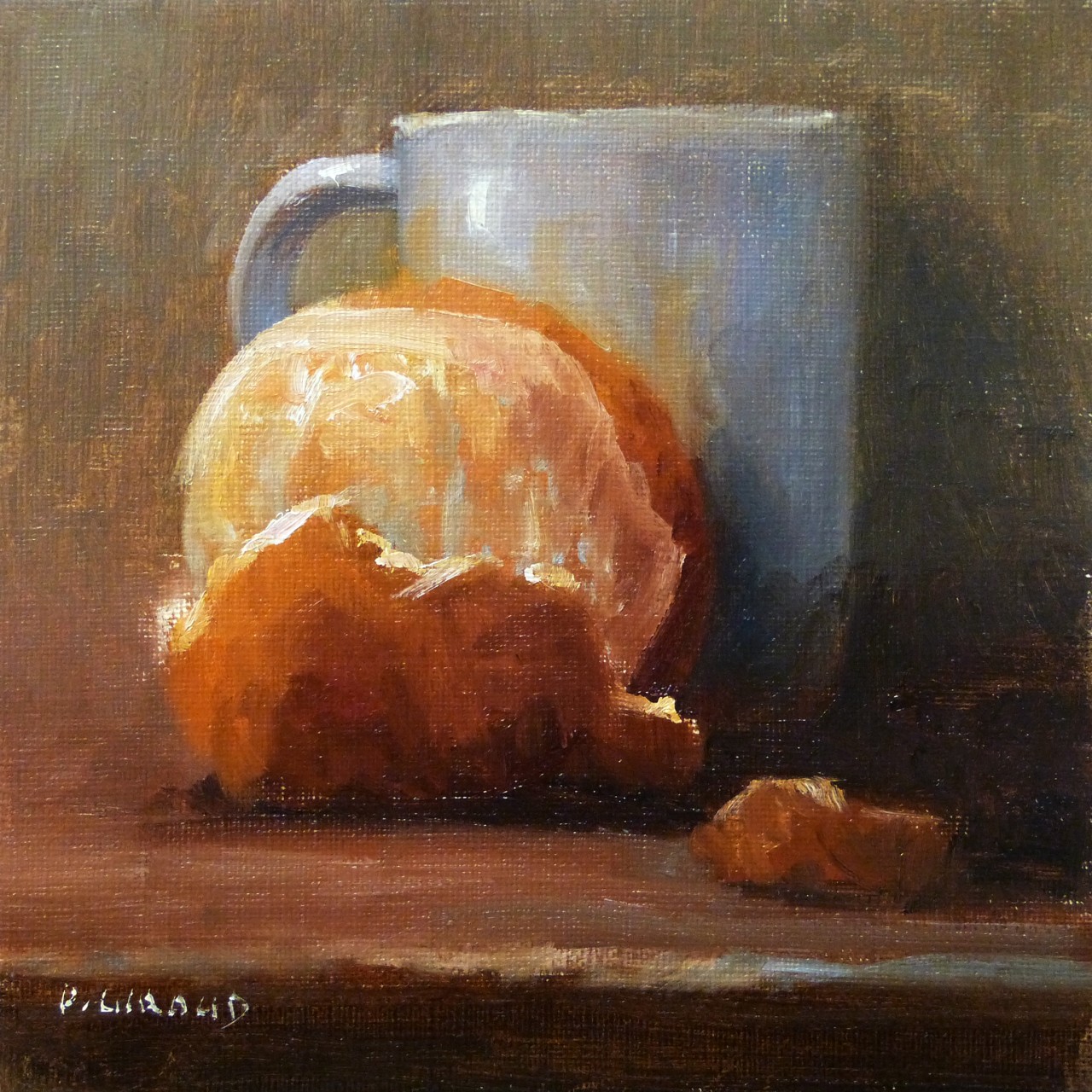 Peinture : Mandarine et Tasse 