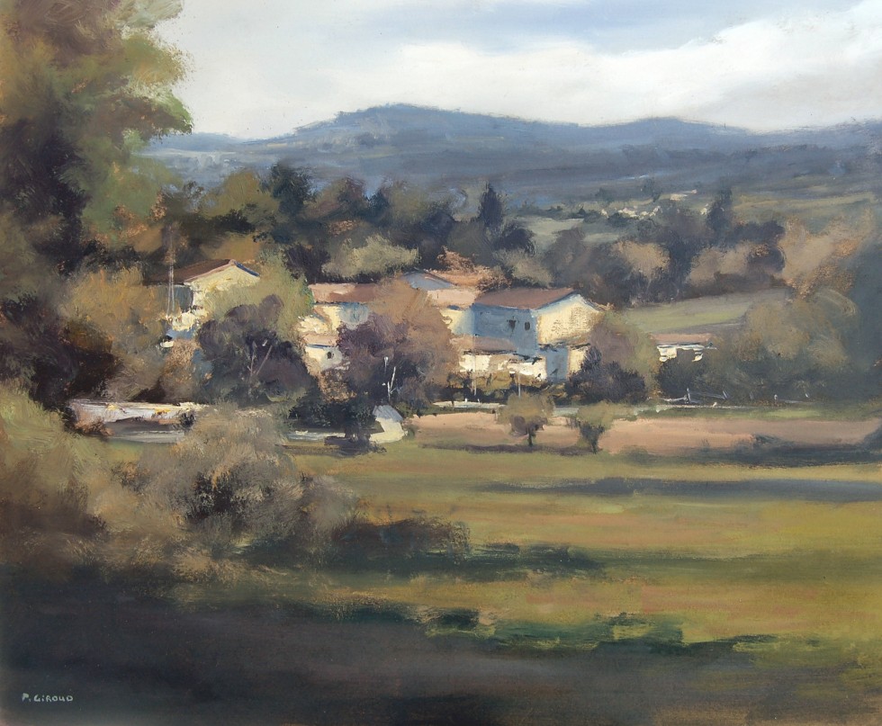 Peinture : Ferme vers Mison soir 