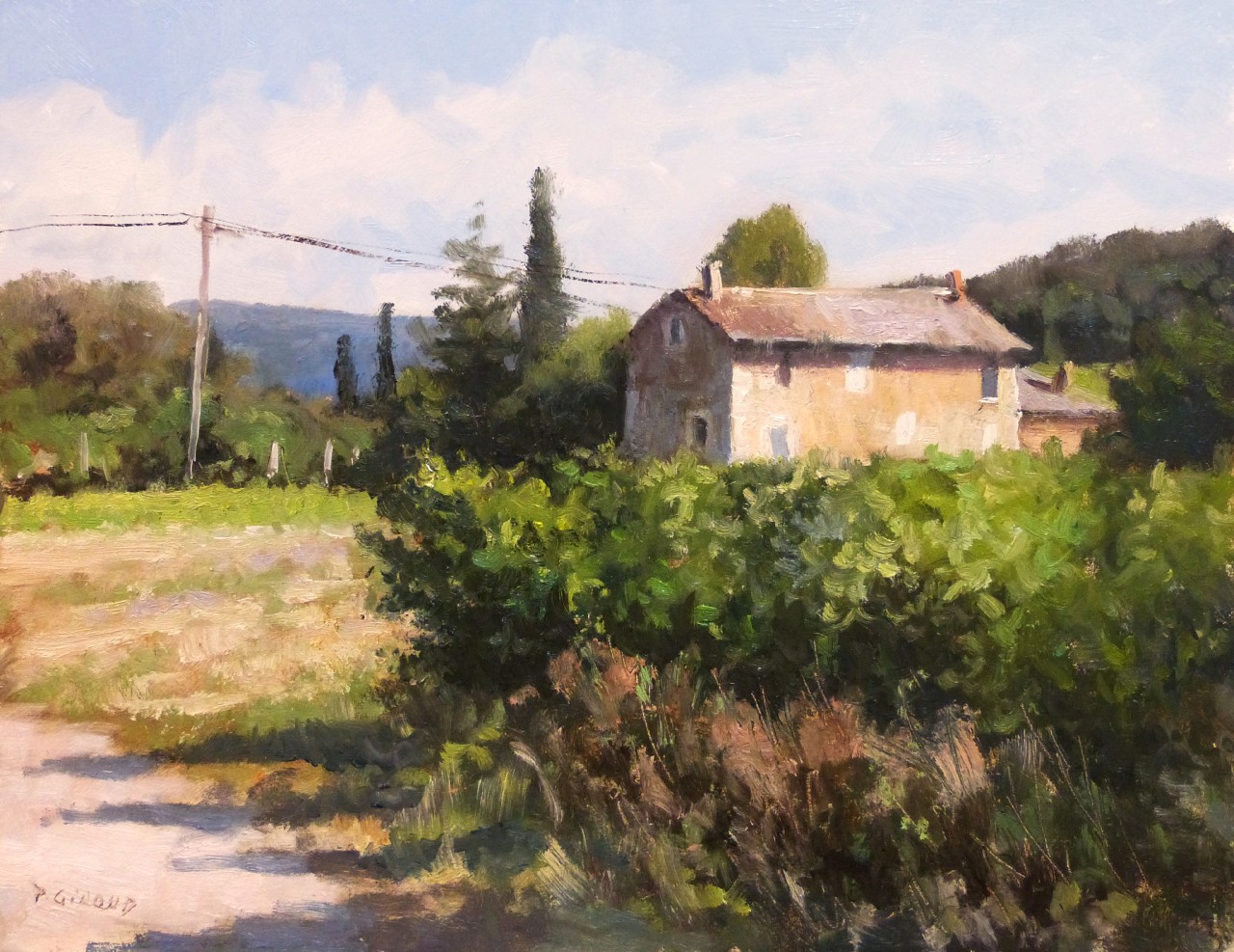 Peinture : Vignes vers Vaugines 