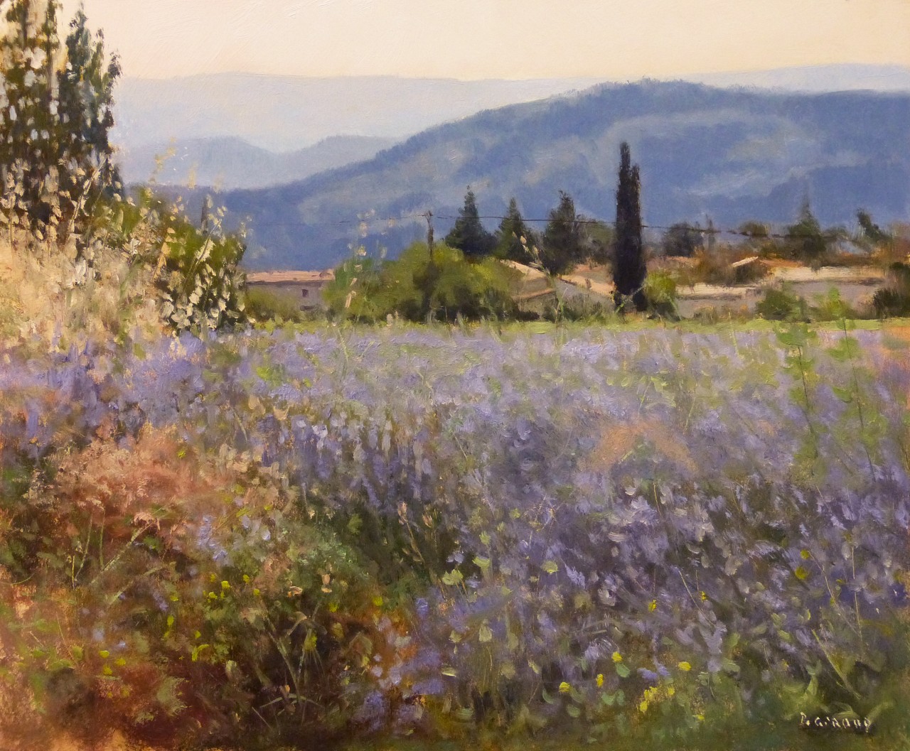 Peinture : Lavandes à Sisteron 