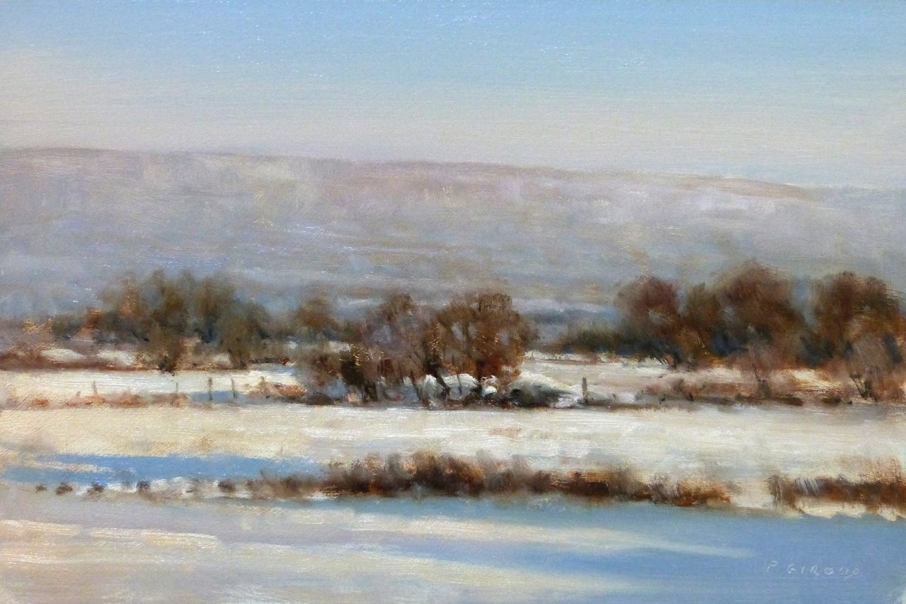 Peinture : Neige vers Sisteron 