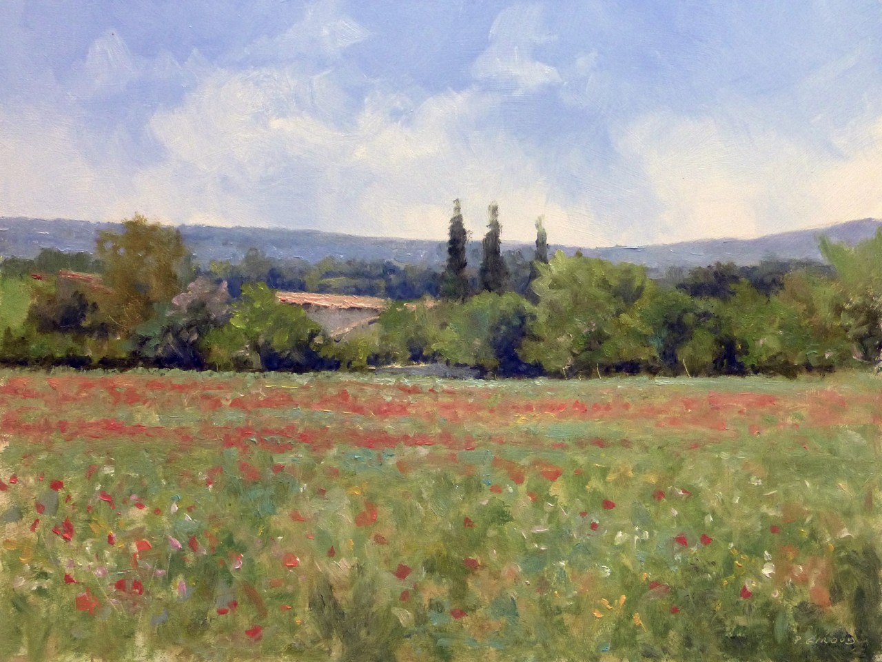 Peinture : Mas Provençal dans le Luberon 