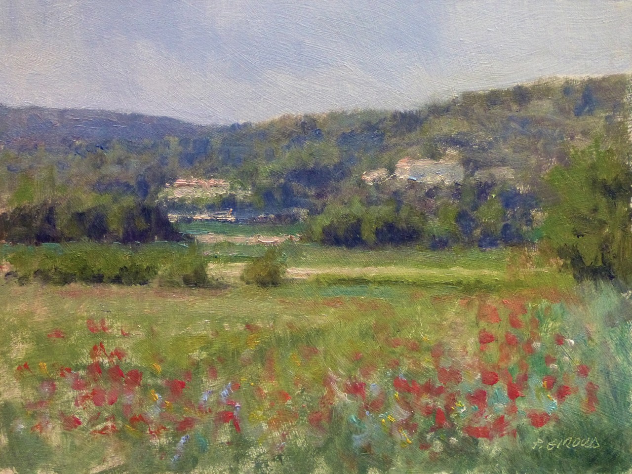 Peinture : Champs ver Forcalquier 