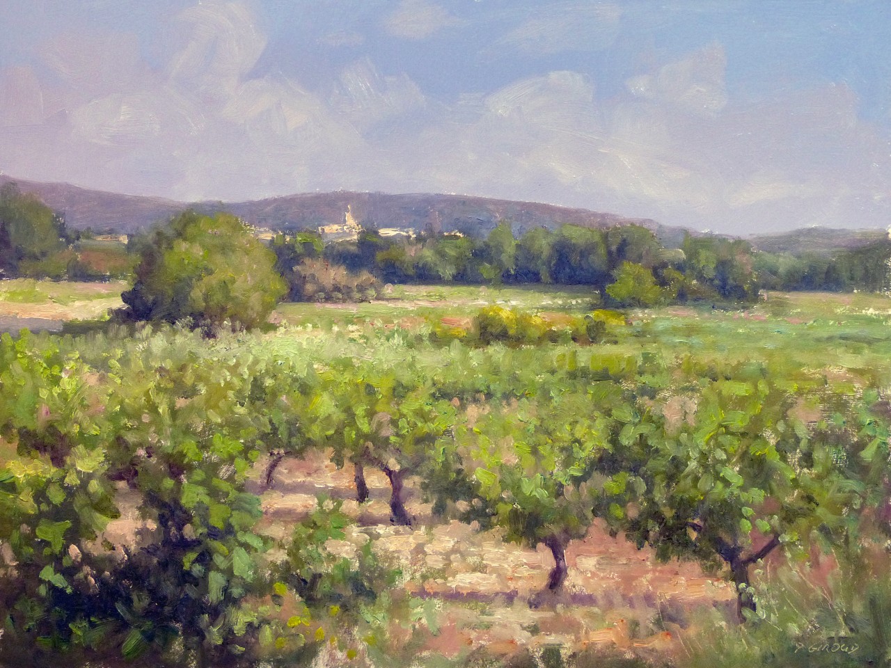 Peinture : Vignes près de Roussillon 