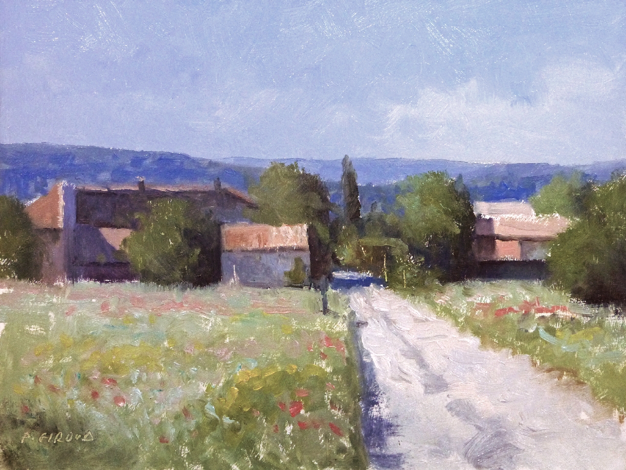 Peinture : Chemin dans le Luberon