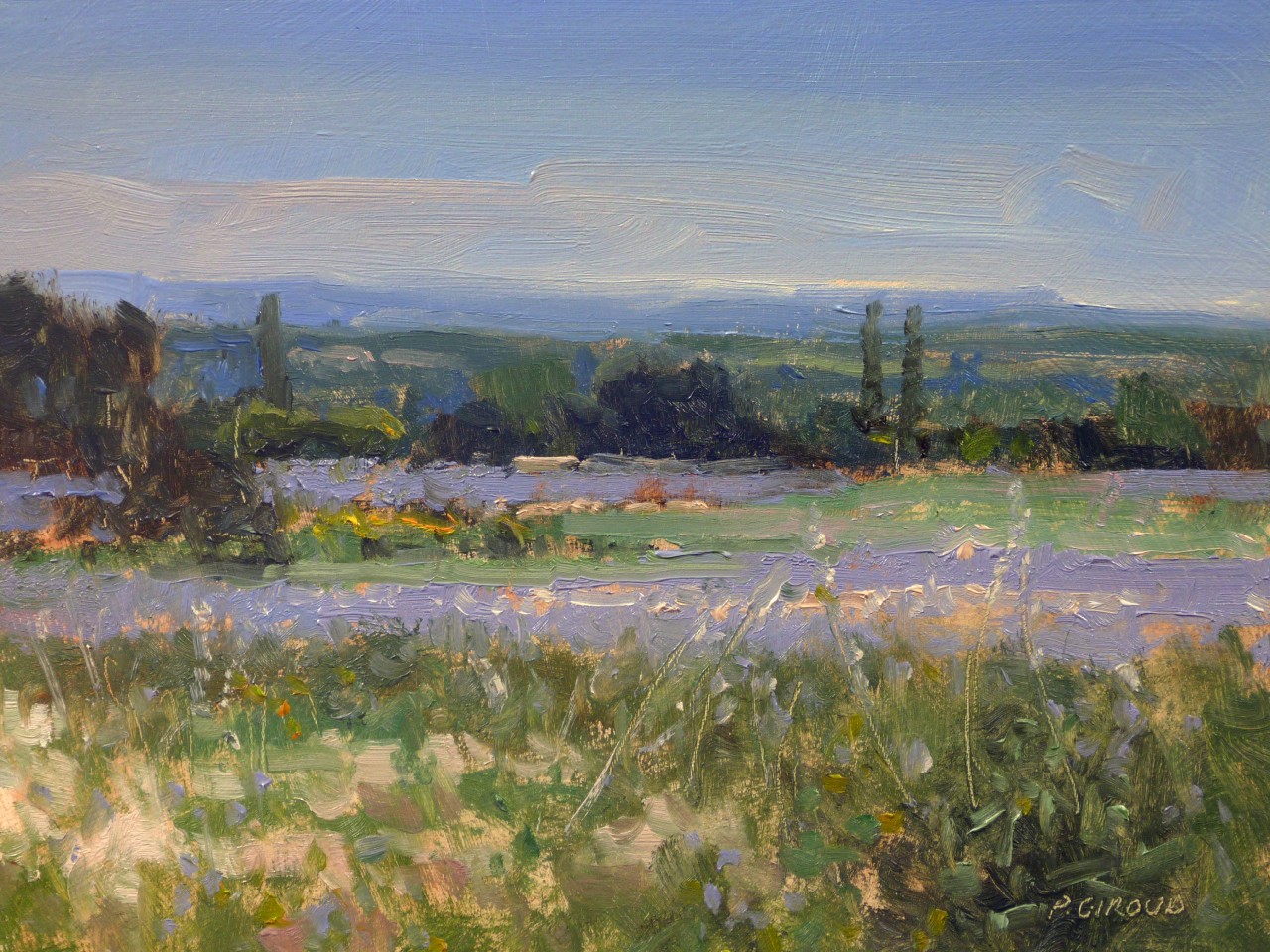 Peinture : Champs de Lavandes vers Grignan 