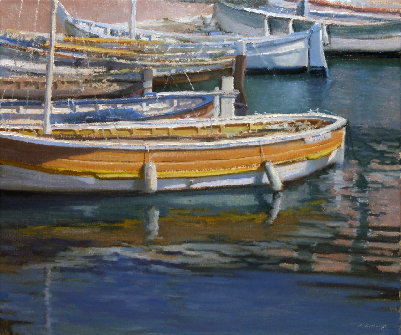Peinture : Barques à Martigues 