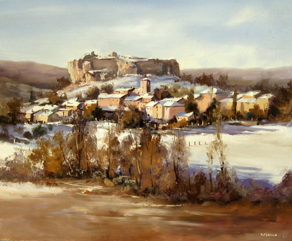 Peinture : Première neige vers Mison 