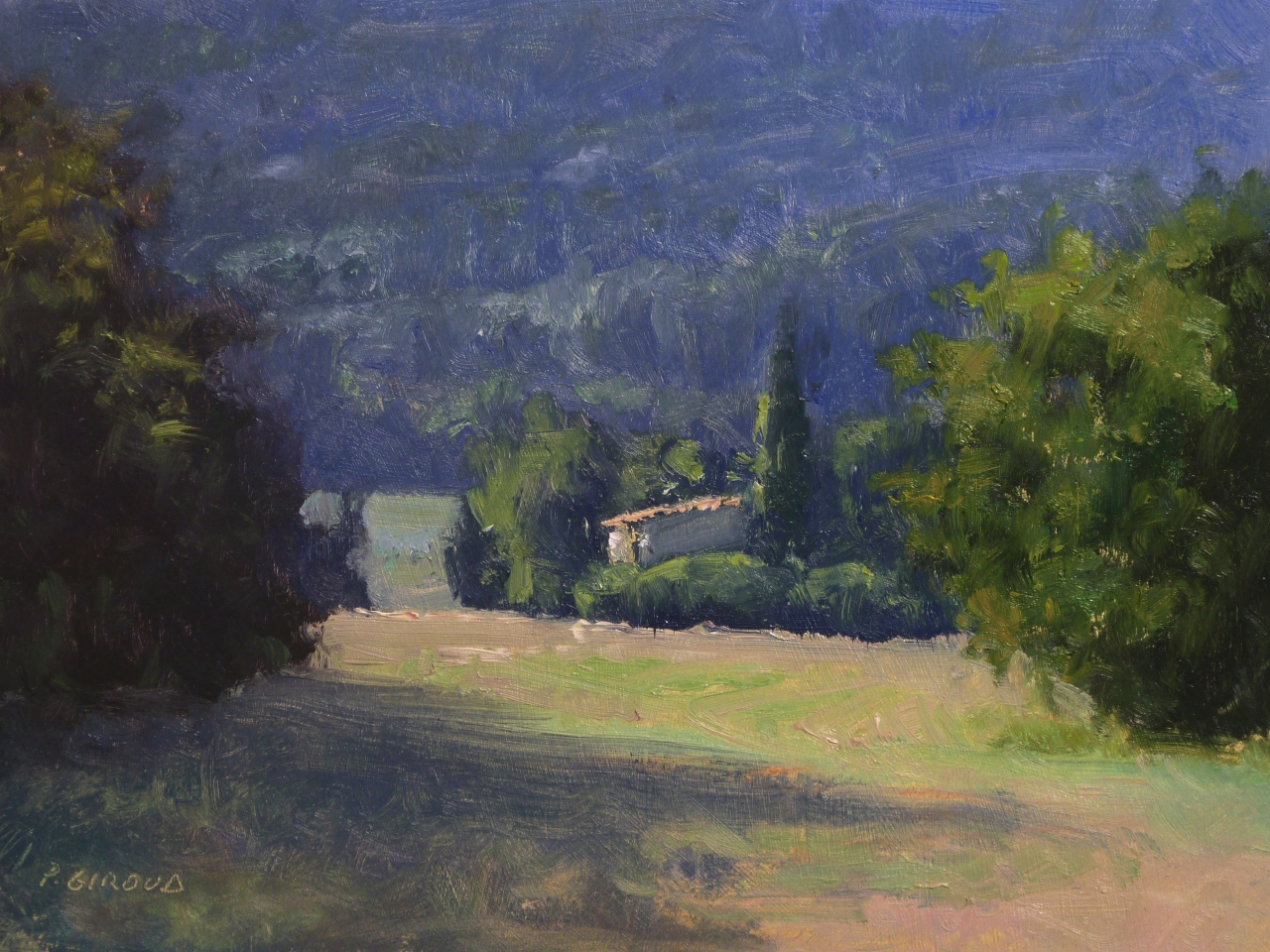 Peinture : Fin de journée vers Dieulefit 