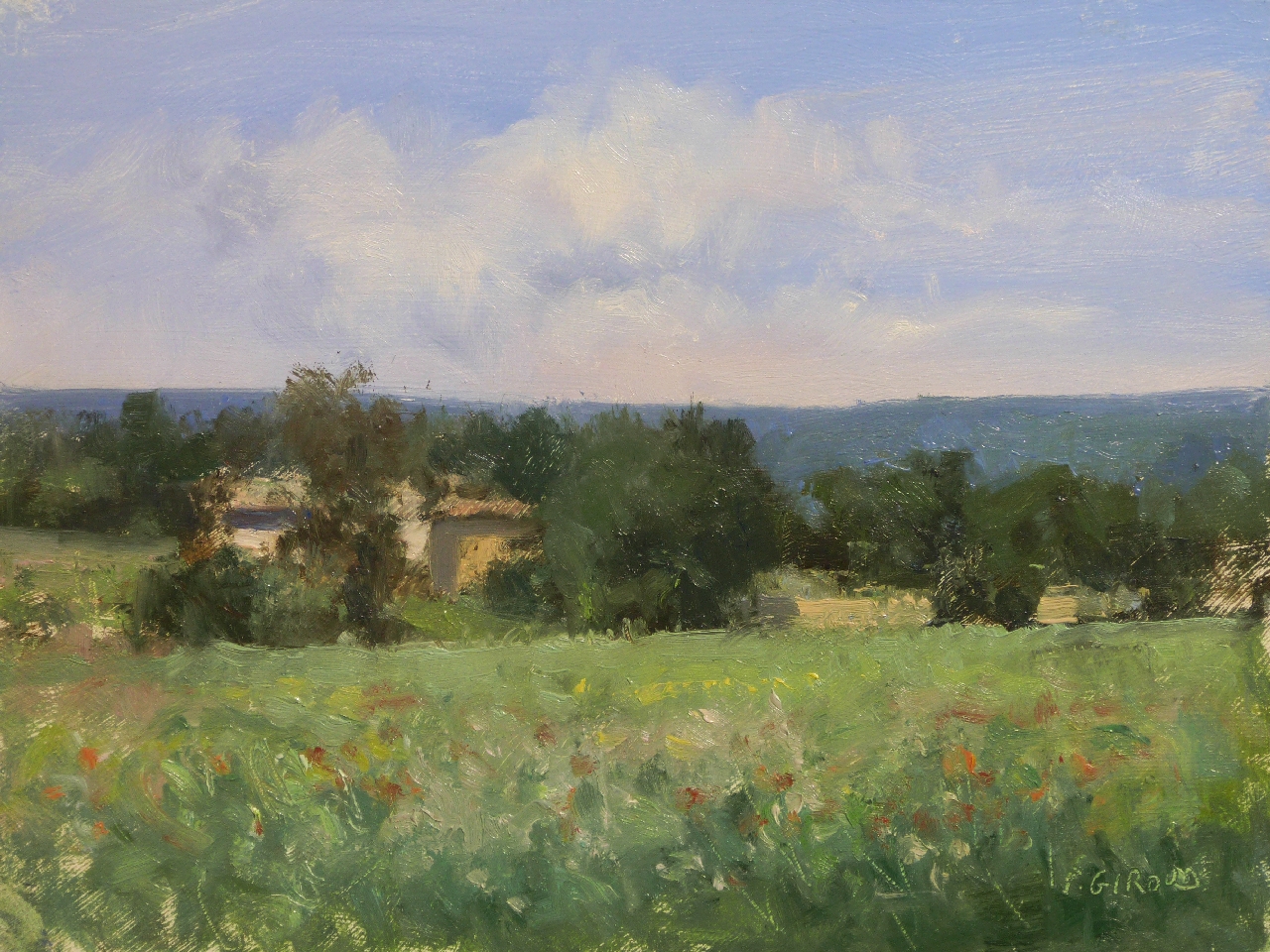 Peinture : Mas Provençal vers Roussillon 