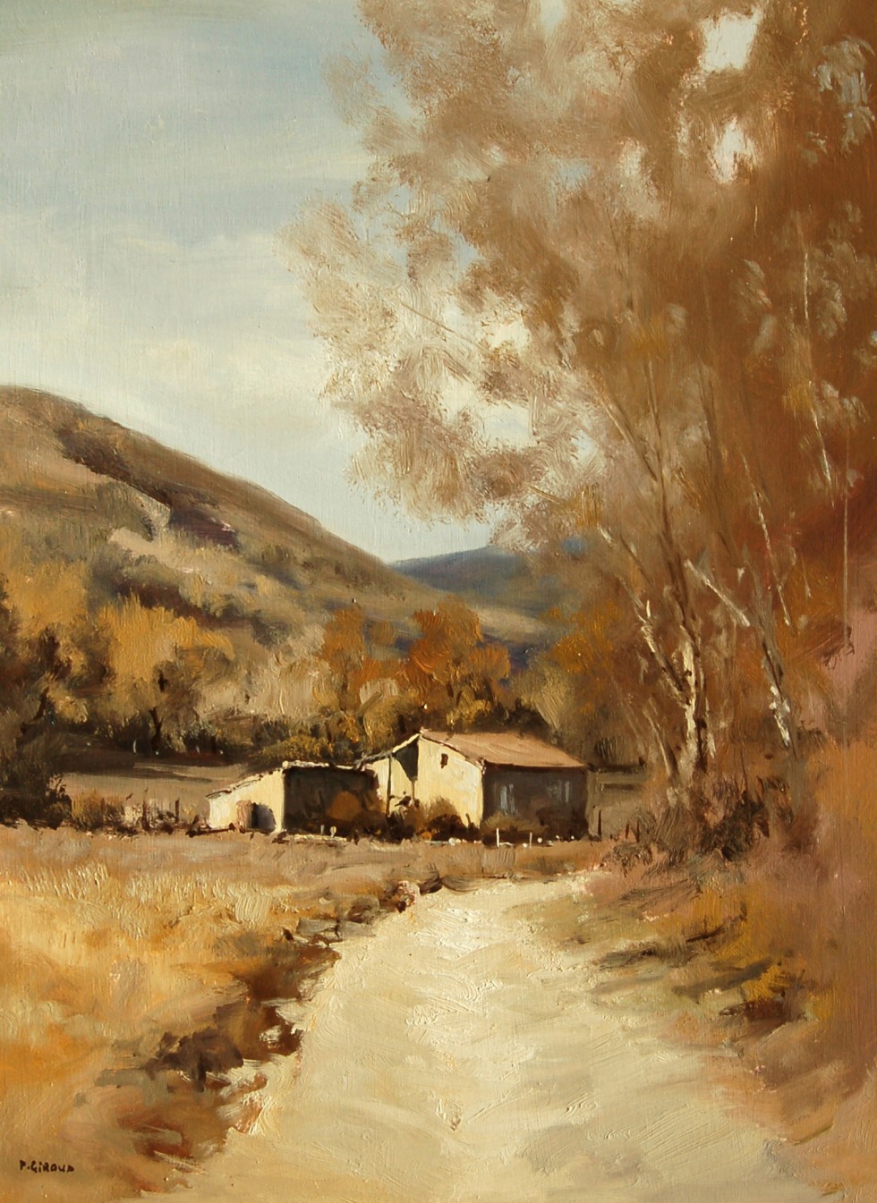 Peinture : Ruine vers Mison Automne 