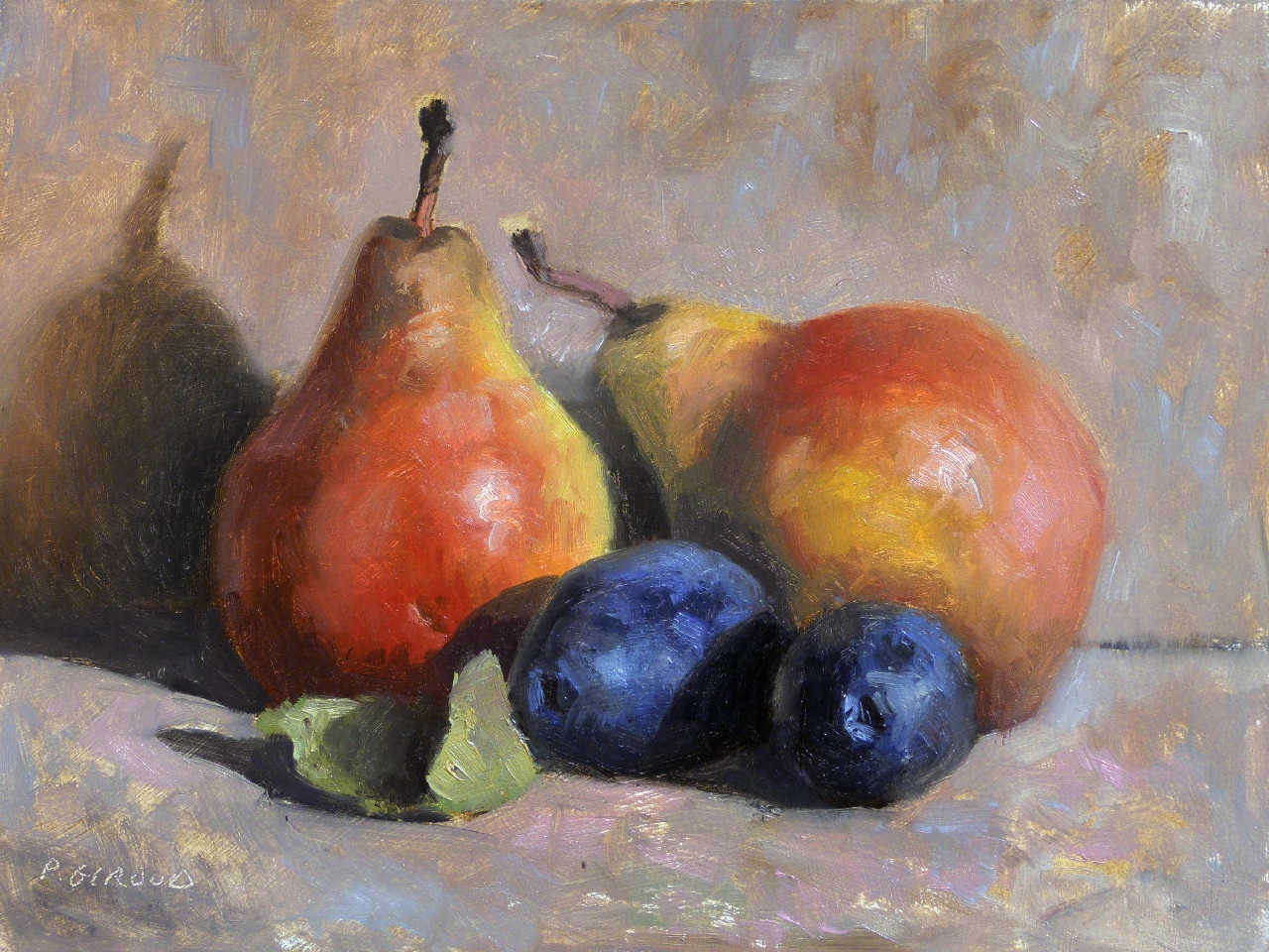 Peinture : Prunes et Poires 