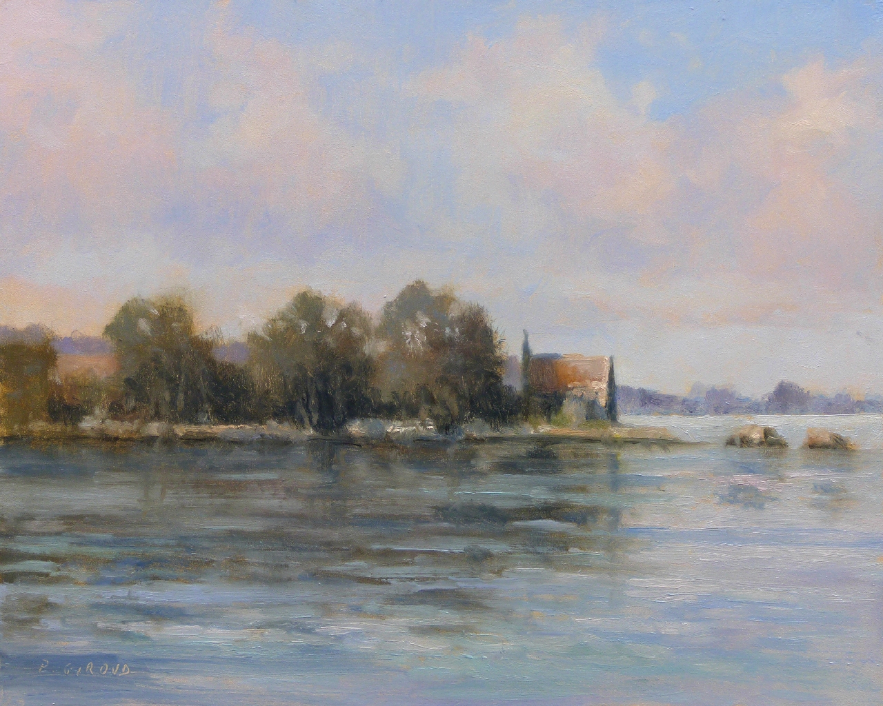 Peinture : Chapelle à Boedic 