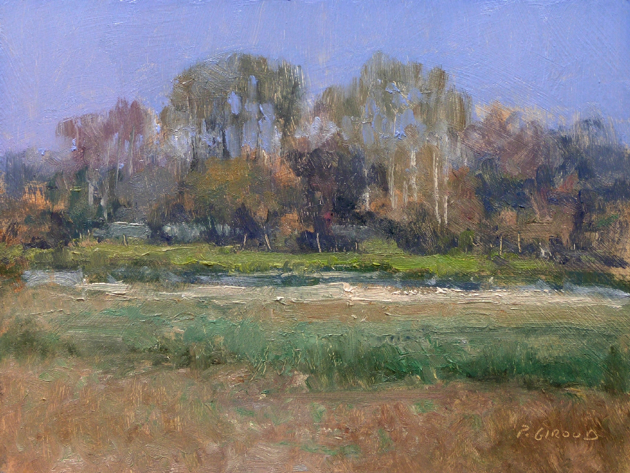 Peinture : Peupliers 