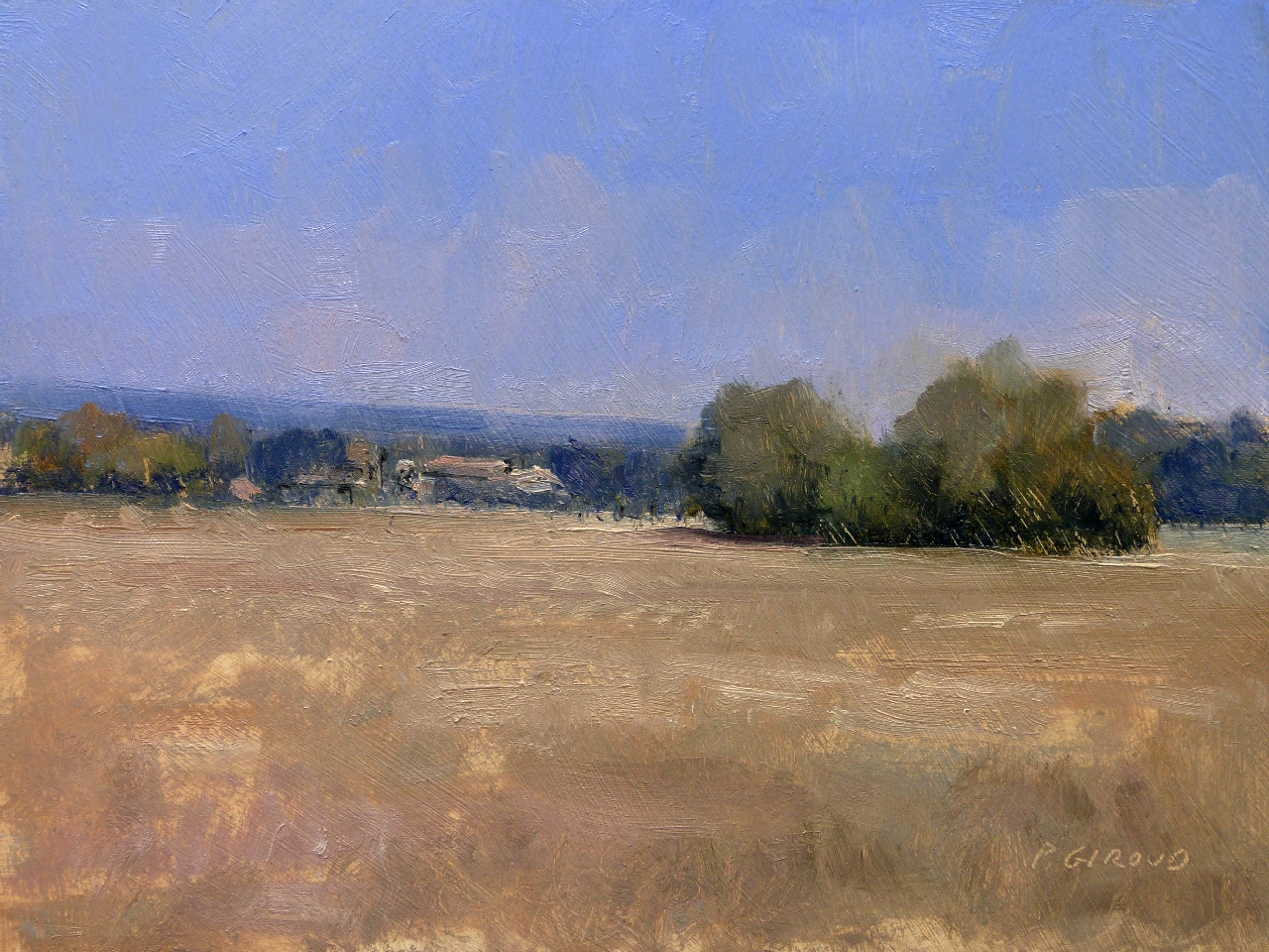 Peinture : Champs vers Thèze 