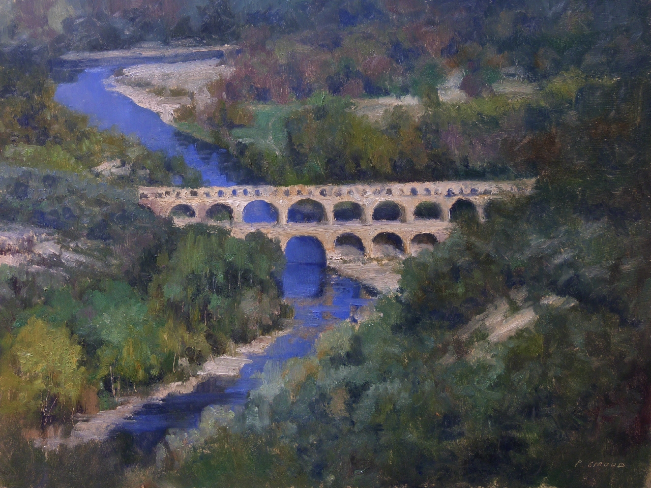 Peinture : Pont du Gard 