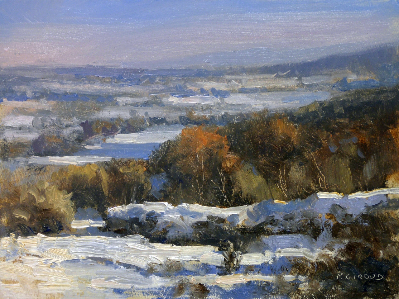 Peinture : Neige en Haute-Provence 