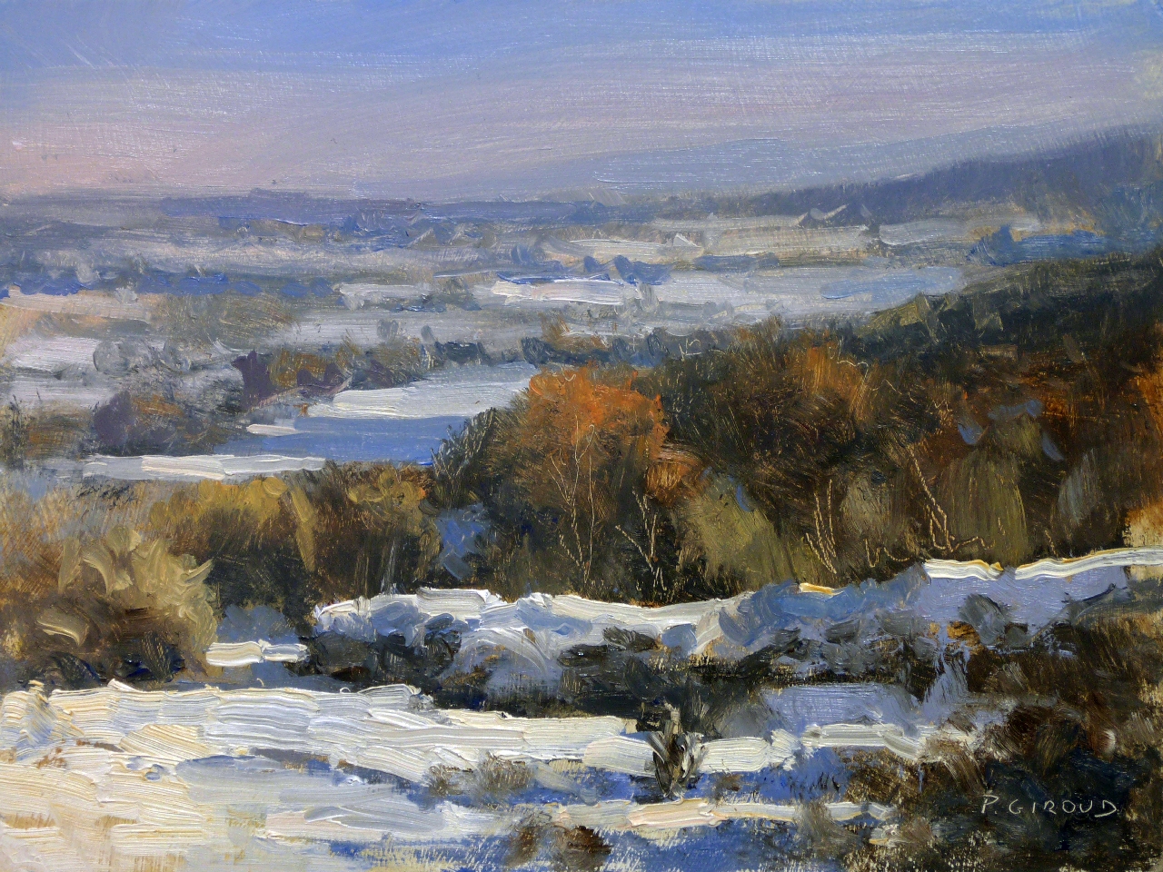 Peinture : Neige en Haute-Provence