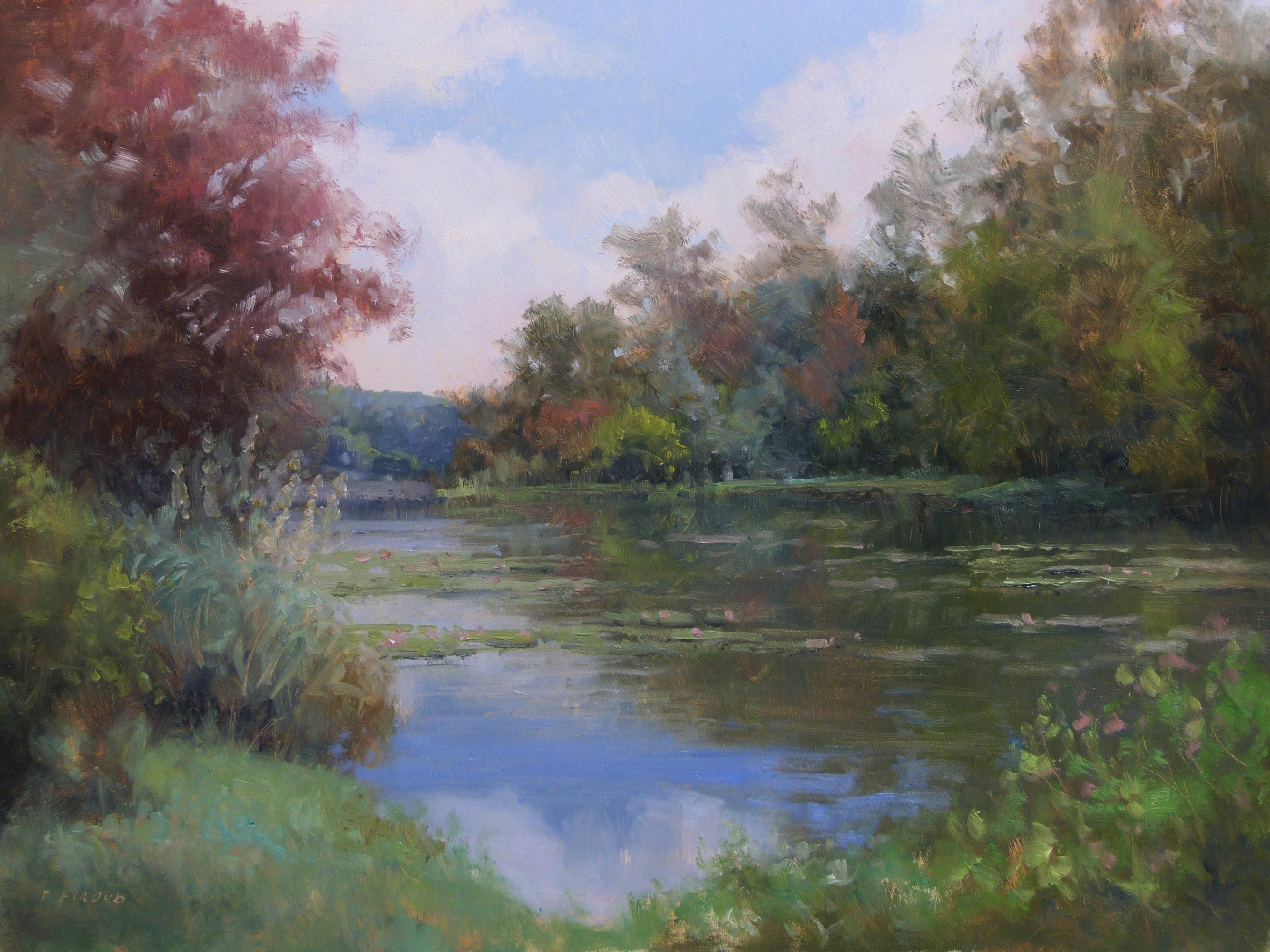 Peinture : Etang dans le Kent 