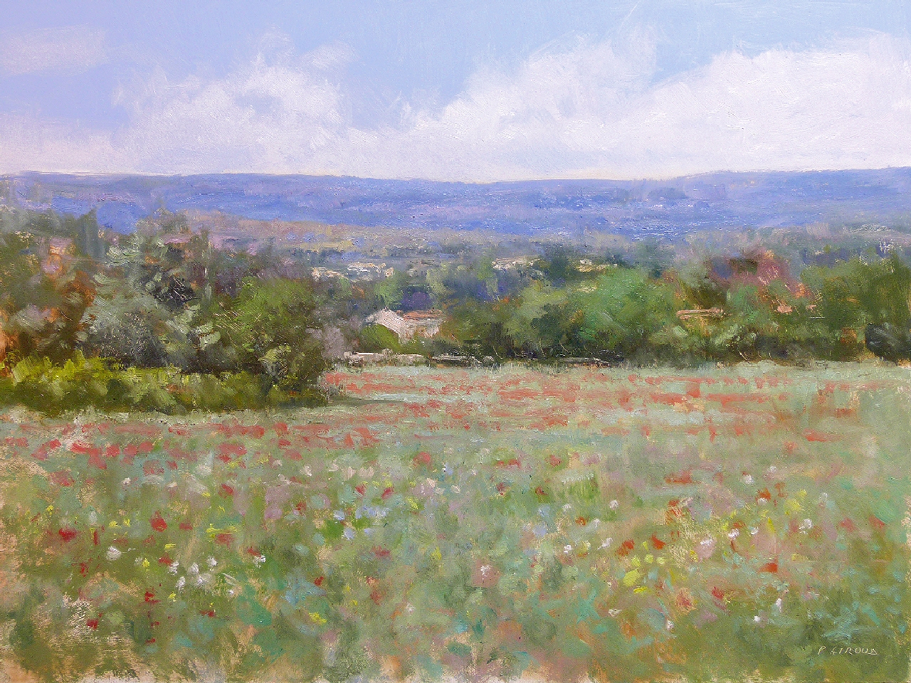 Peinture : Campagne vers Gordes 
