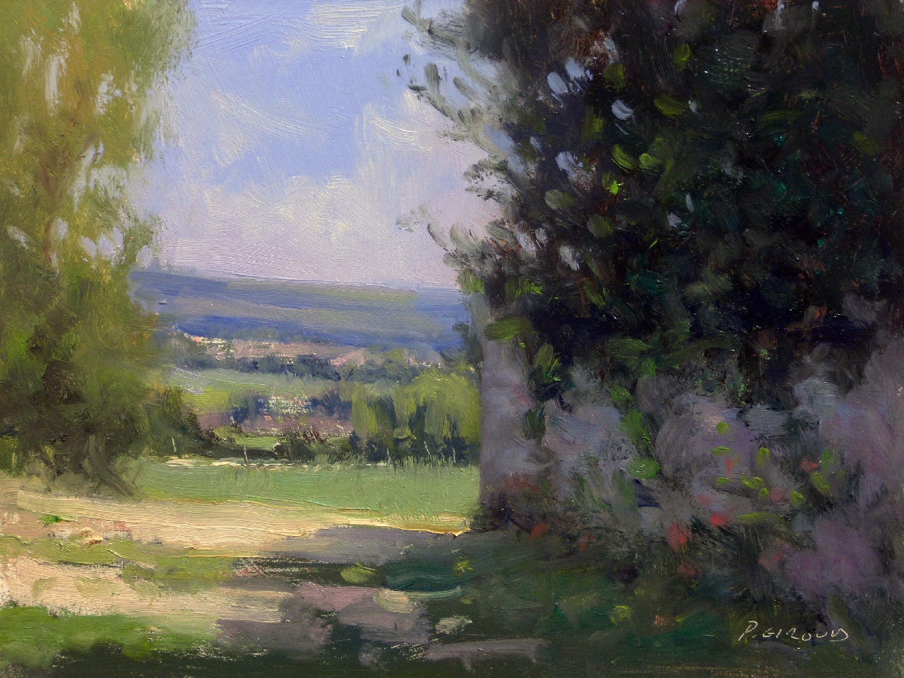 Peinture : Chemin vers Sisteron 