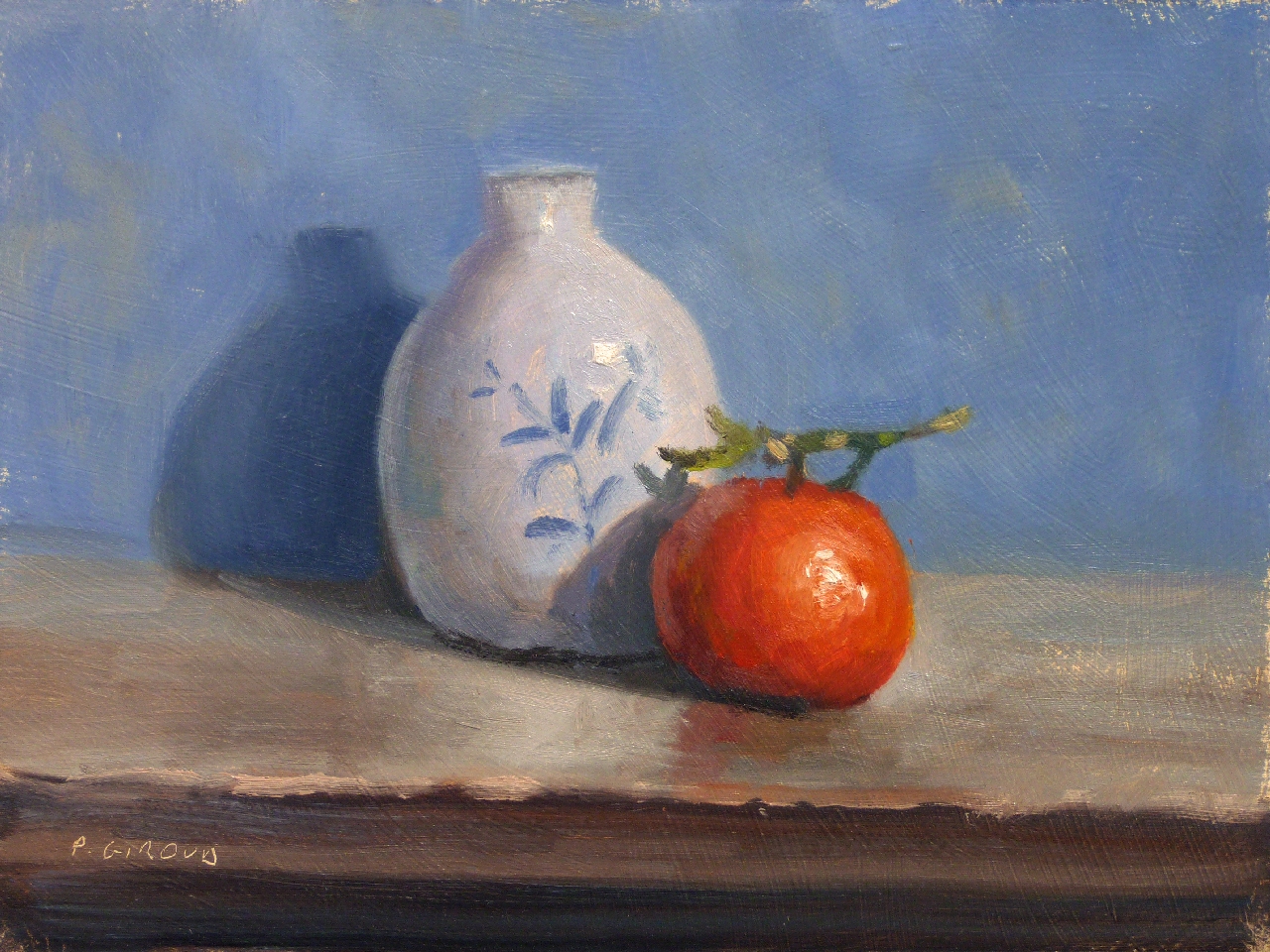 Peinture : Vase et Clémentine 