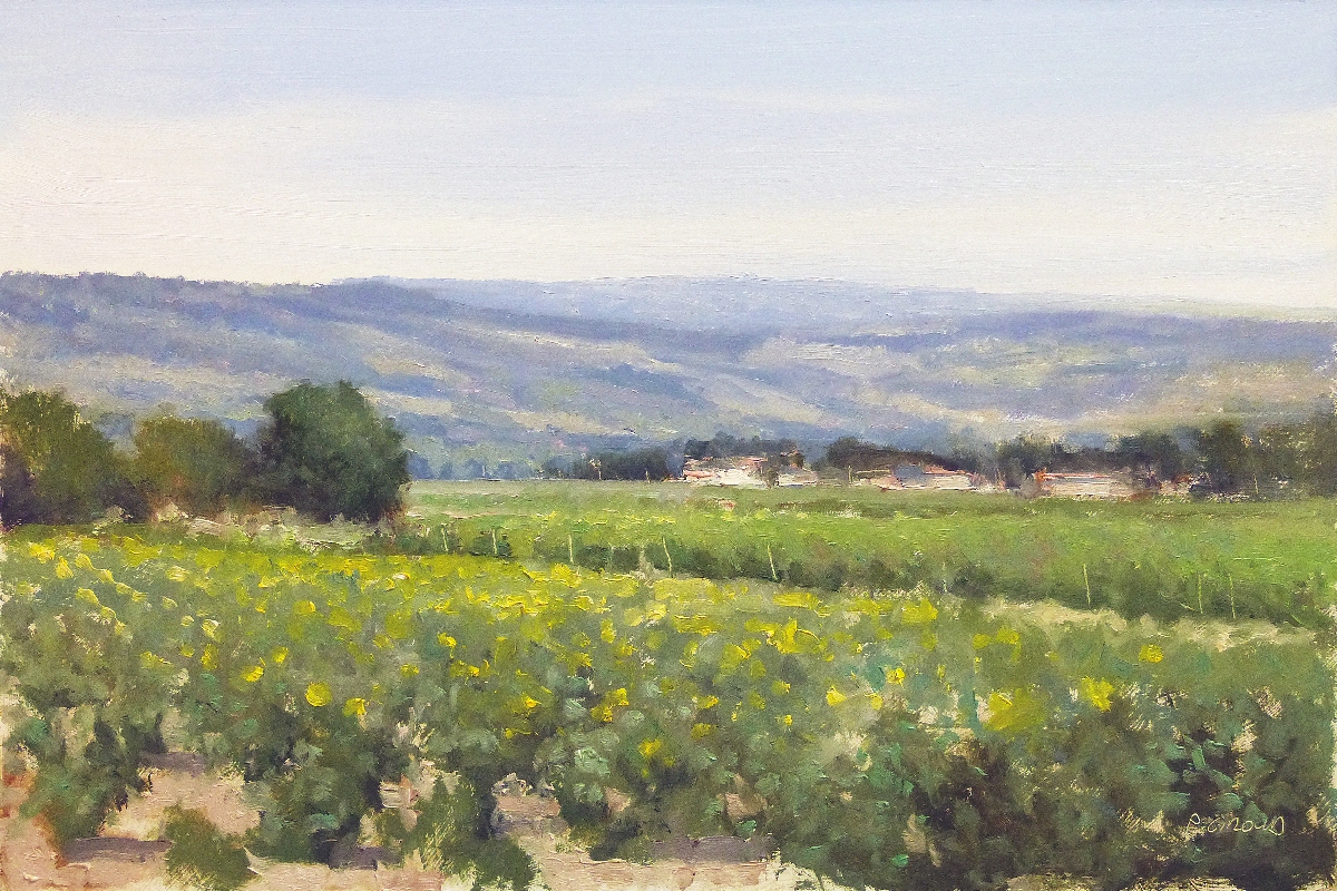 Peinture : Champs vers Manosque 