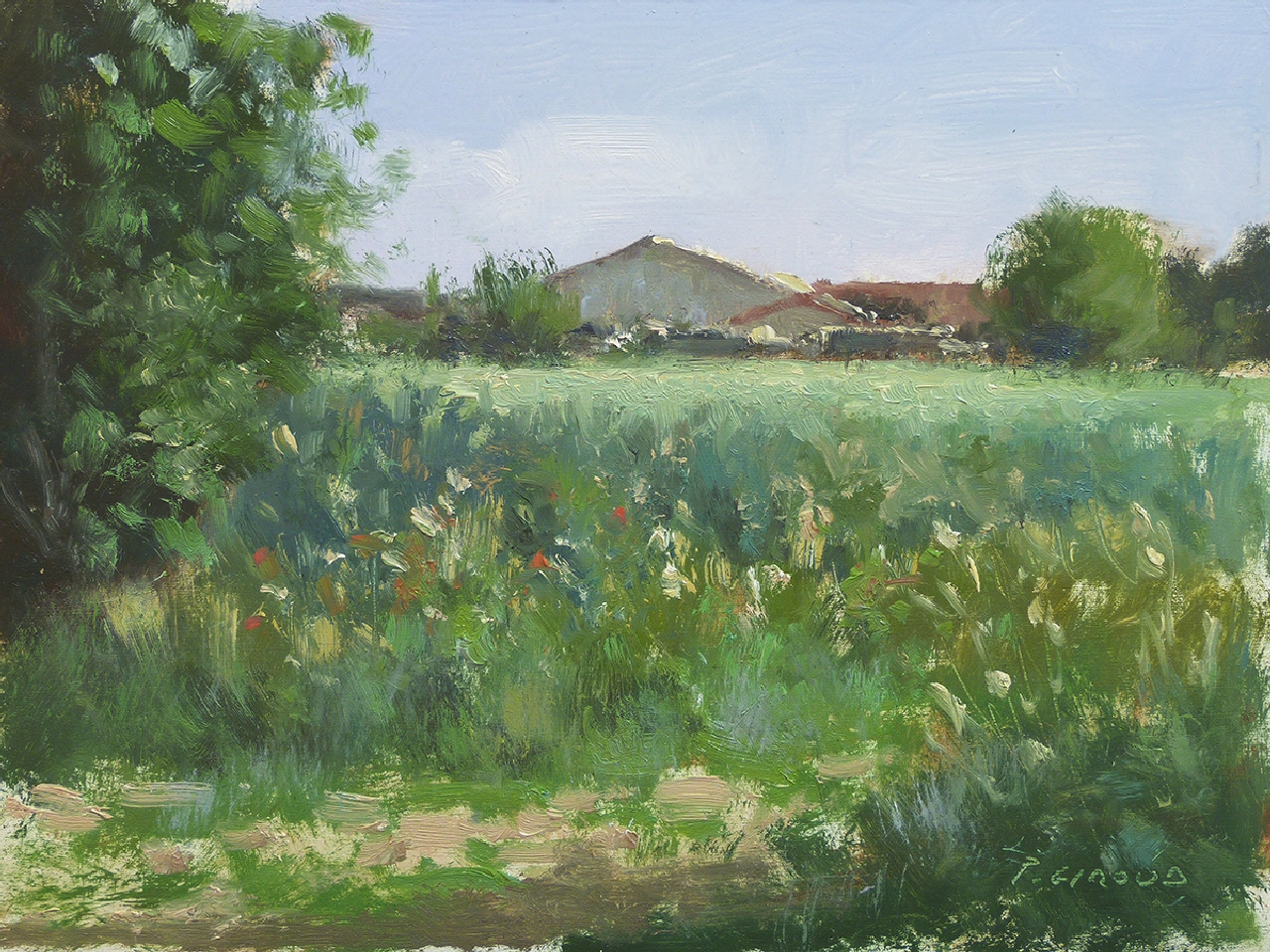 Peinture : Champs de Blé vers Biziat 