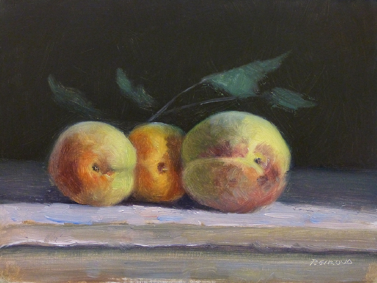 Peinture : 3 Abricots