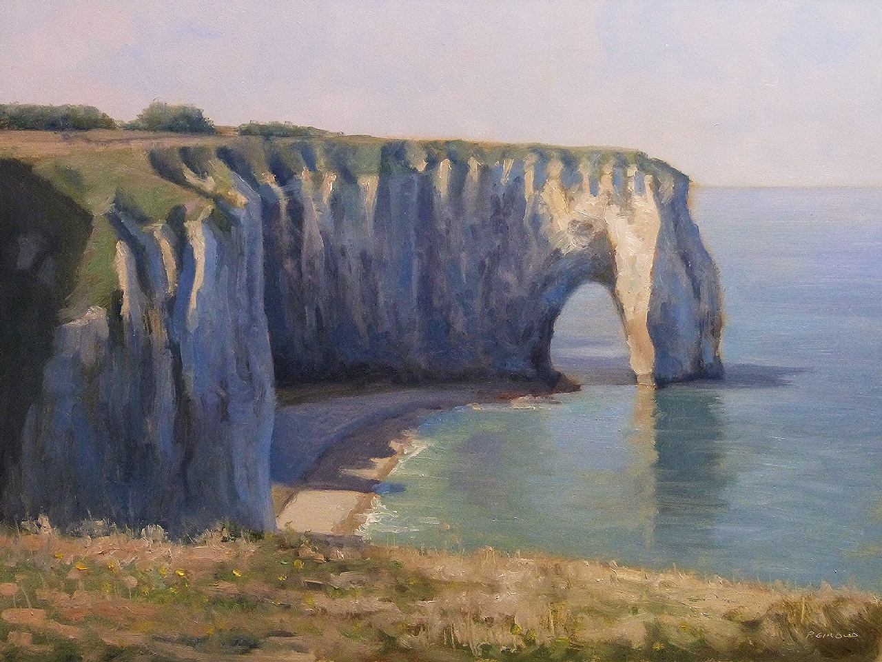 Peinture : Falaises Etretat 