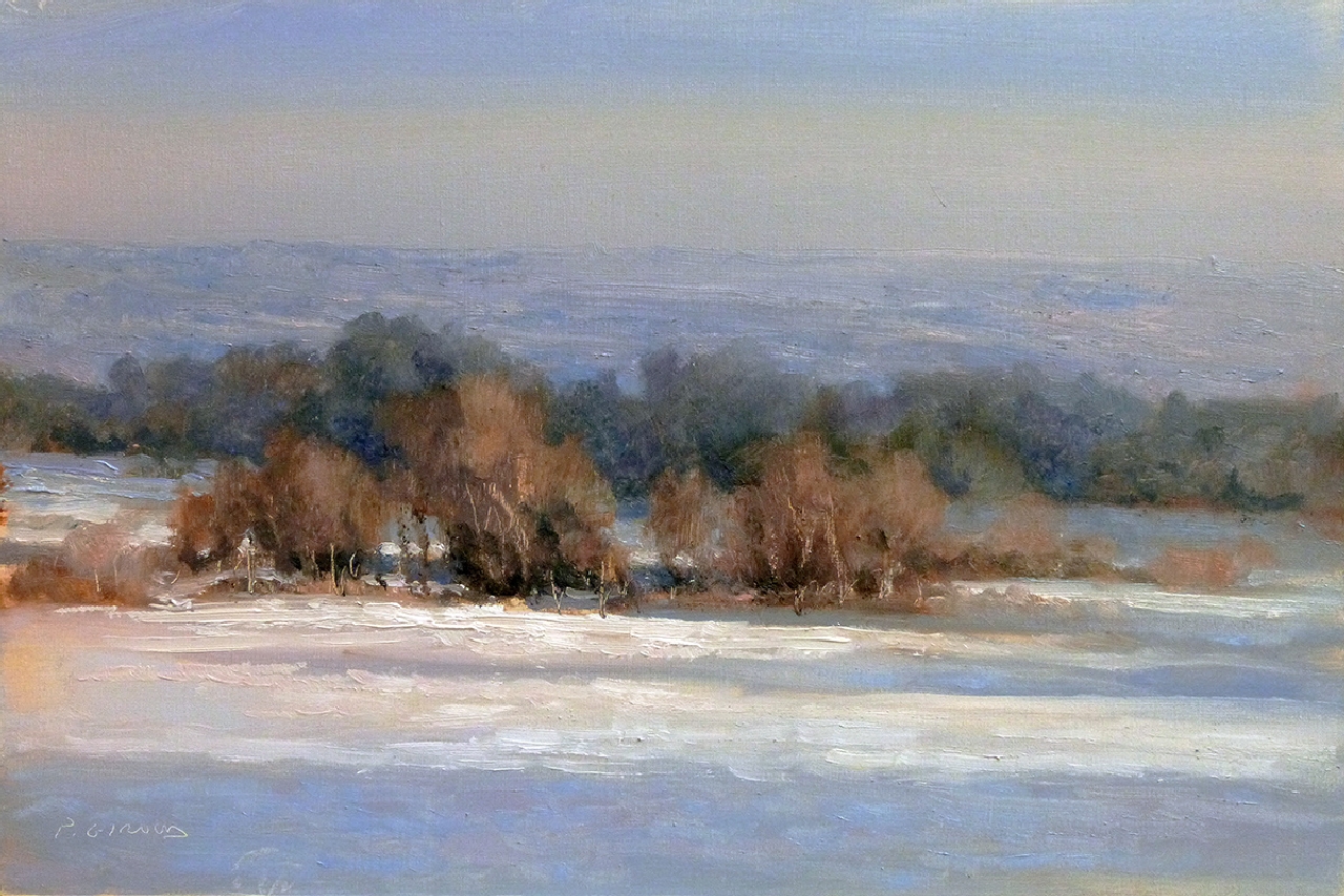 Peinture : Neige dans les Hautes-Alpes 
