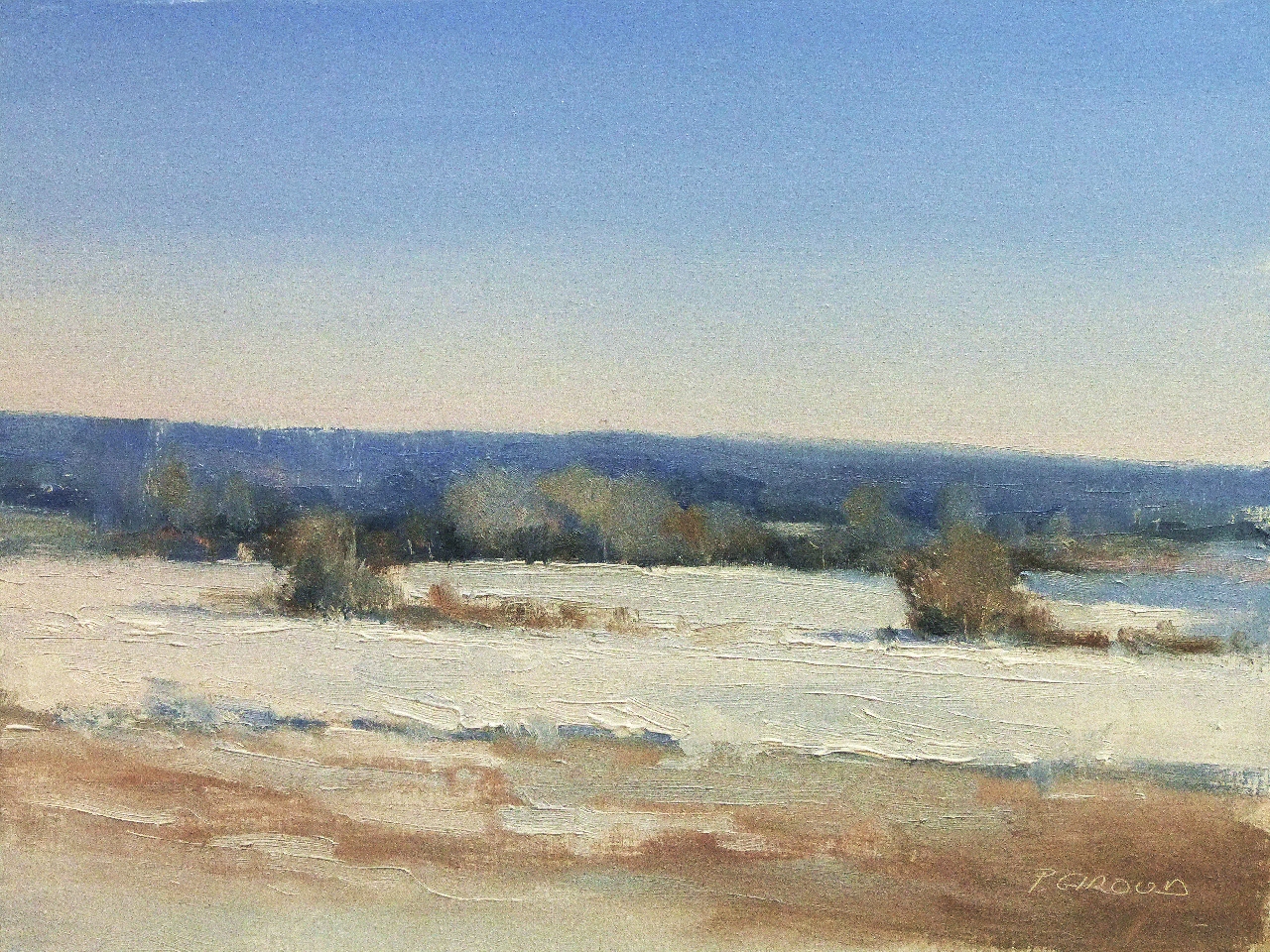 Peinture : Neige vers la Baume 