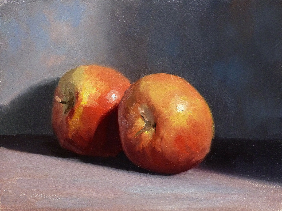 Peinture : 2 Pommes Fuji
