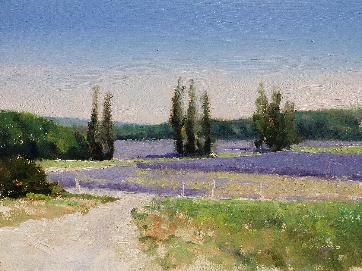 Peinture : Chemin en Drôme Provençale