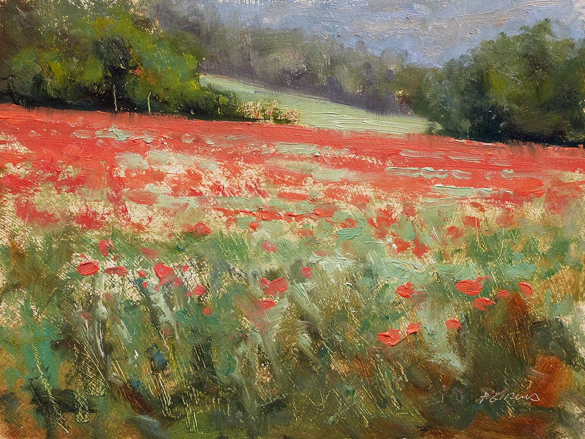 Peinture : Champs de Coquelicots 