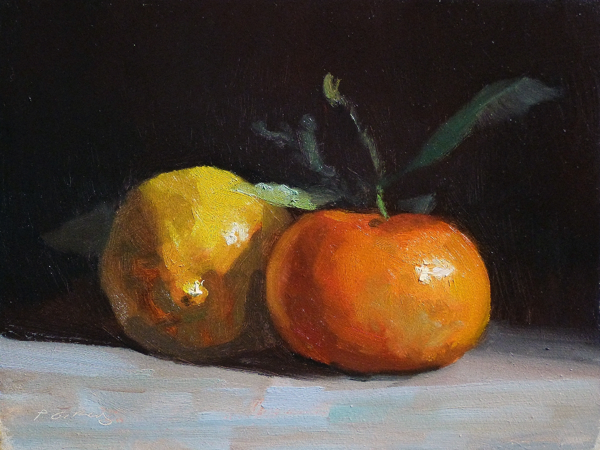 Peinture : Citron et Clémentine 