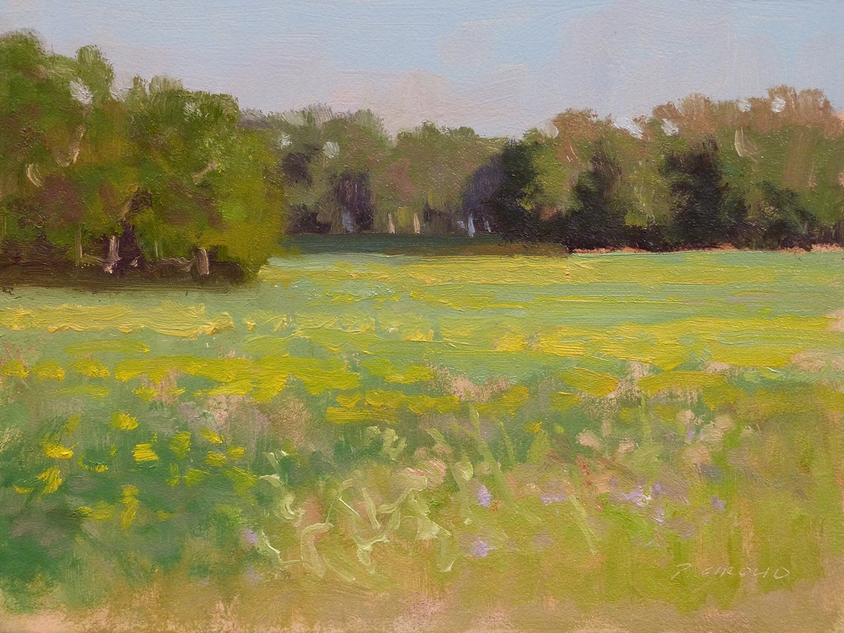 Peinture : Prairie vers St Jean 