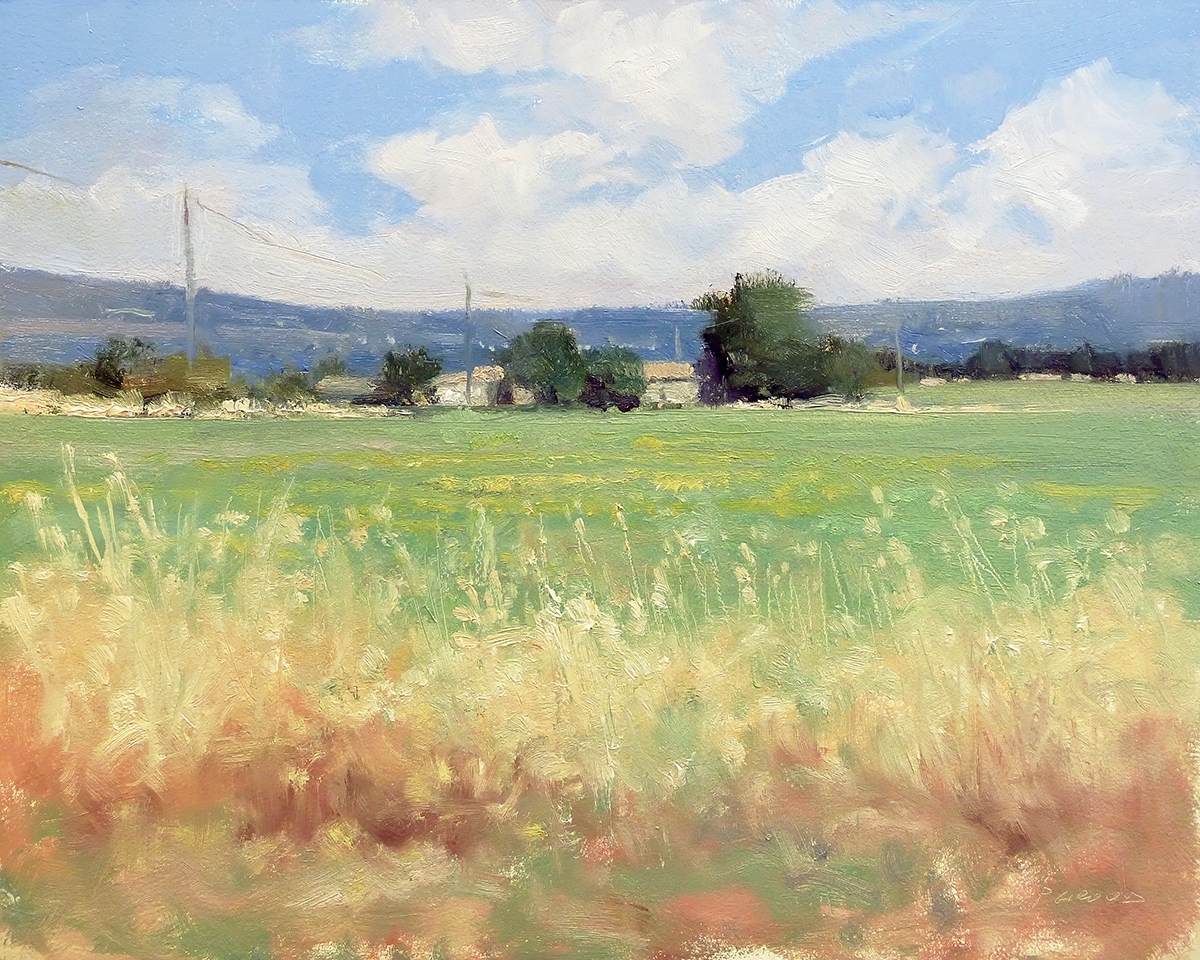 Peinture : Champs vers Ribiers 