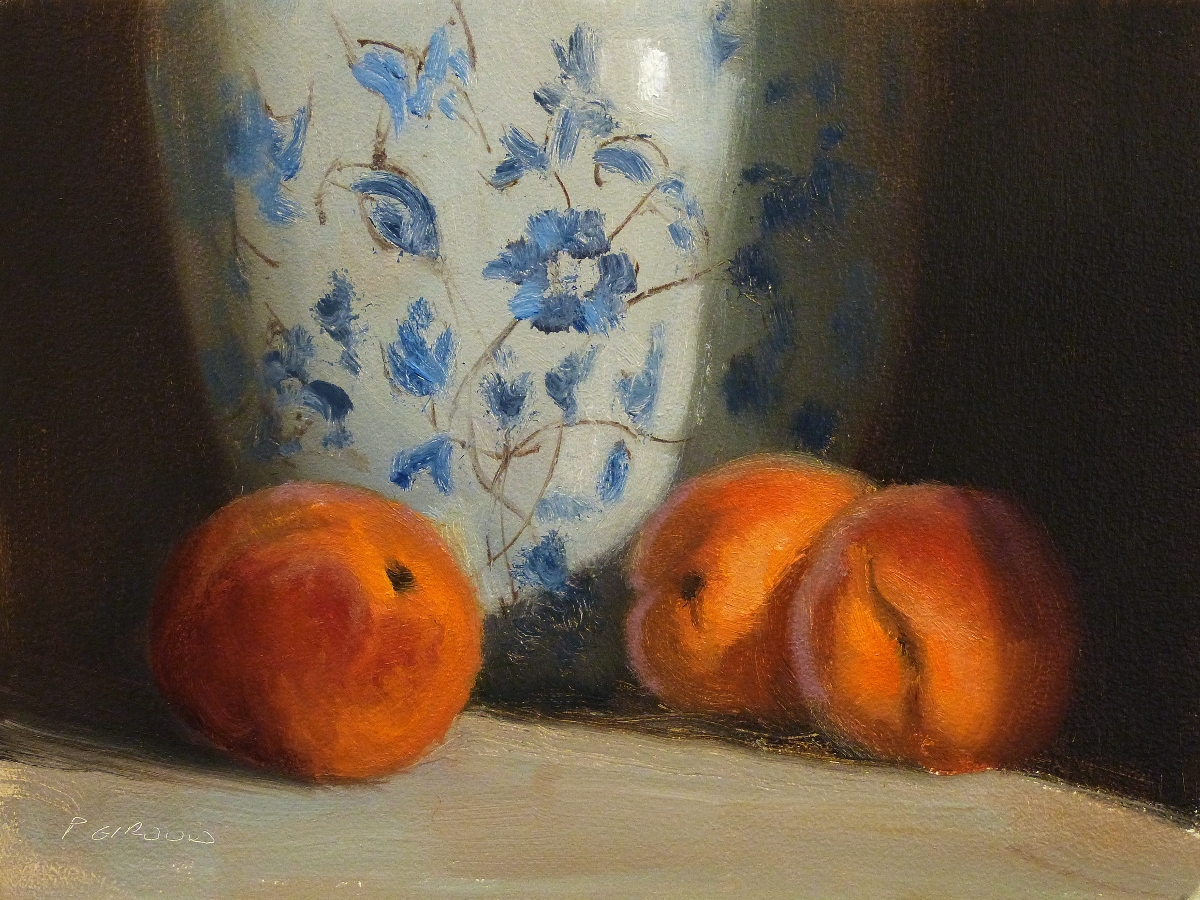 Peinture : Abricots & Vase 