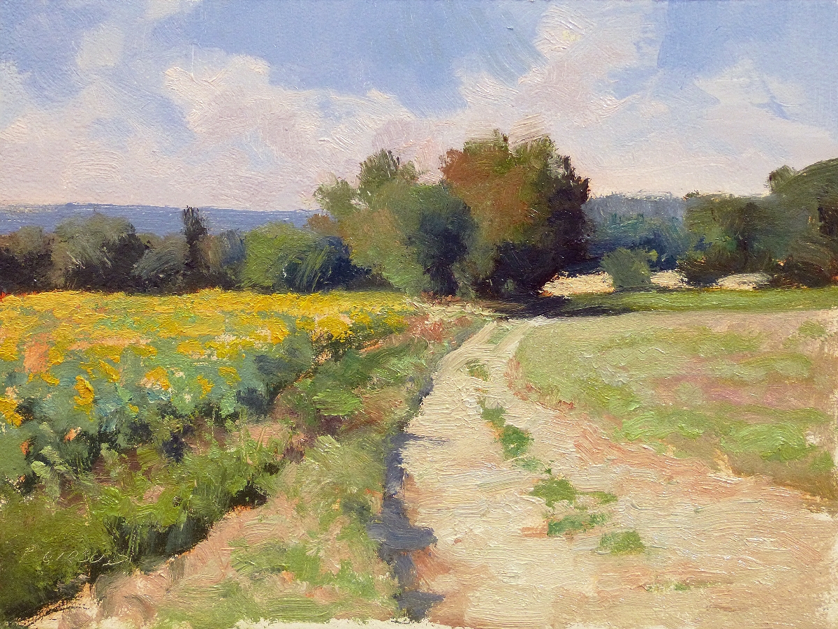 Peinture : Champs de Tournesol