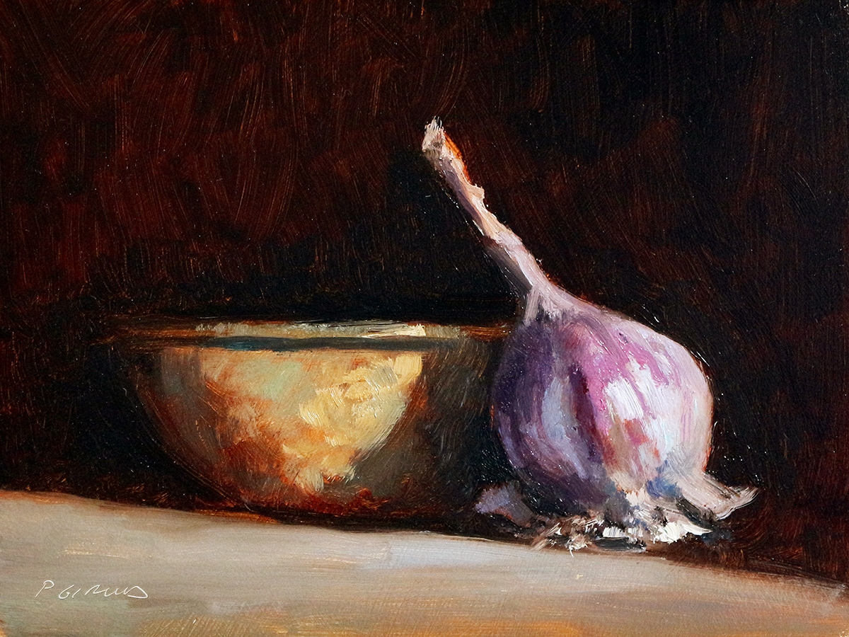 Peinture : Ail Rose et Bol 