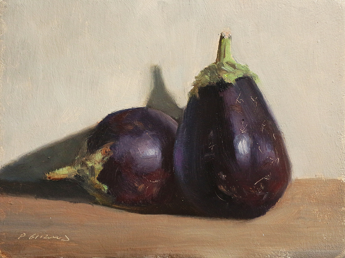 Peinture : 2 Aubergines 