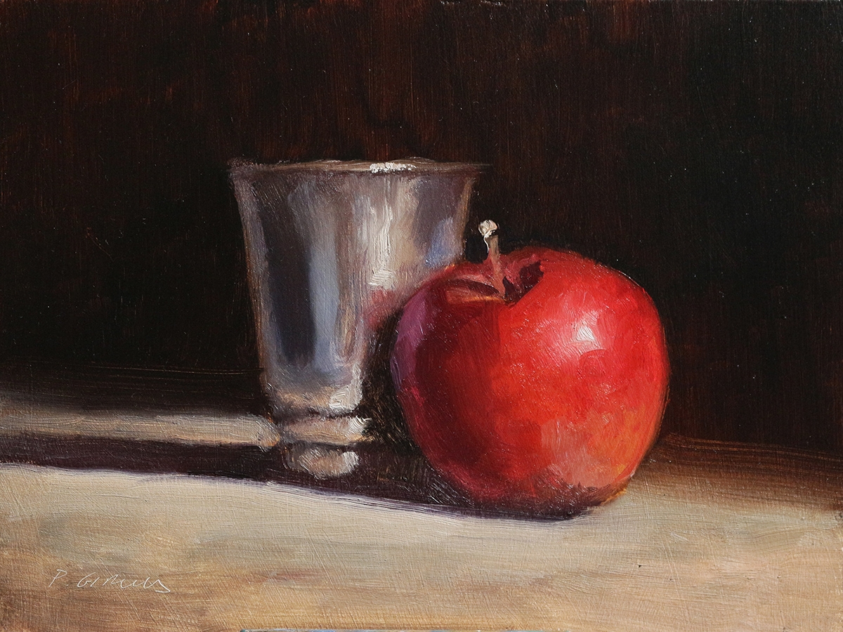 Peinture : Pomme et Gobelet